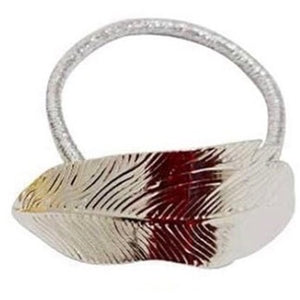 Jewelry T&S Multi elastic Horace 3 pcs. Scarf Ring Feather-silver