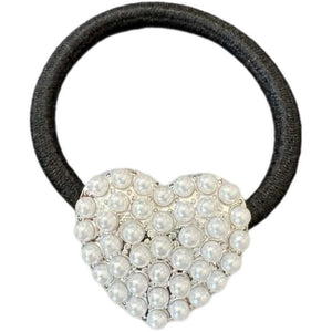 Jewelry T&S Multi elastic Horace 3 pcs. Scarf Ring Heart Pearls-silver
