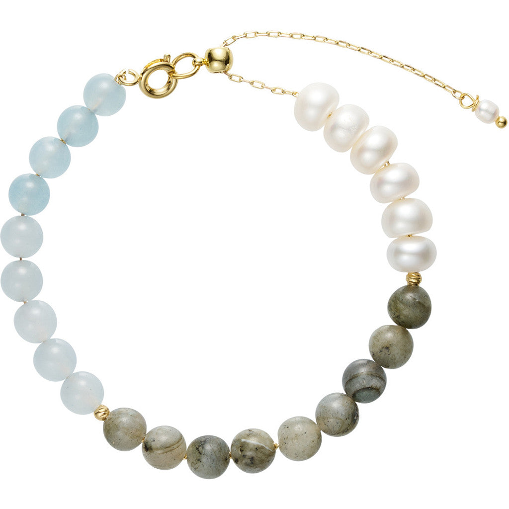 Jewelry T&S Nela Bracelet Bracelet Light blue chalcedony-Kaki labradorite