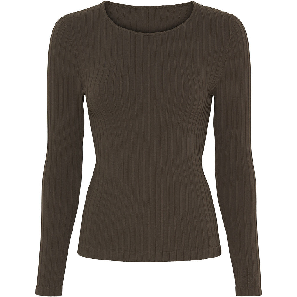 Microfiber T&S Pamela rib LS Top LS Caffe