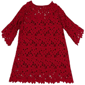 Clothing T&S Peach Lace Dress Dress Red