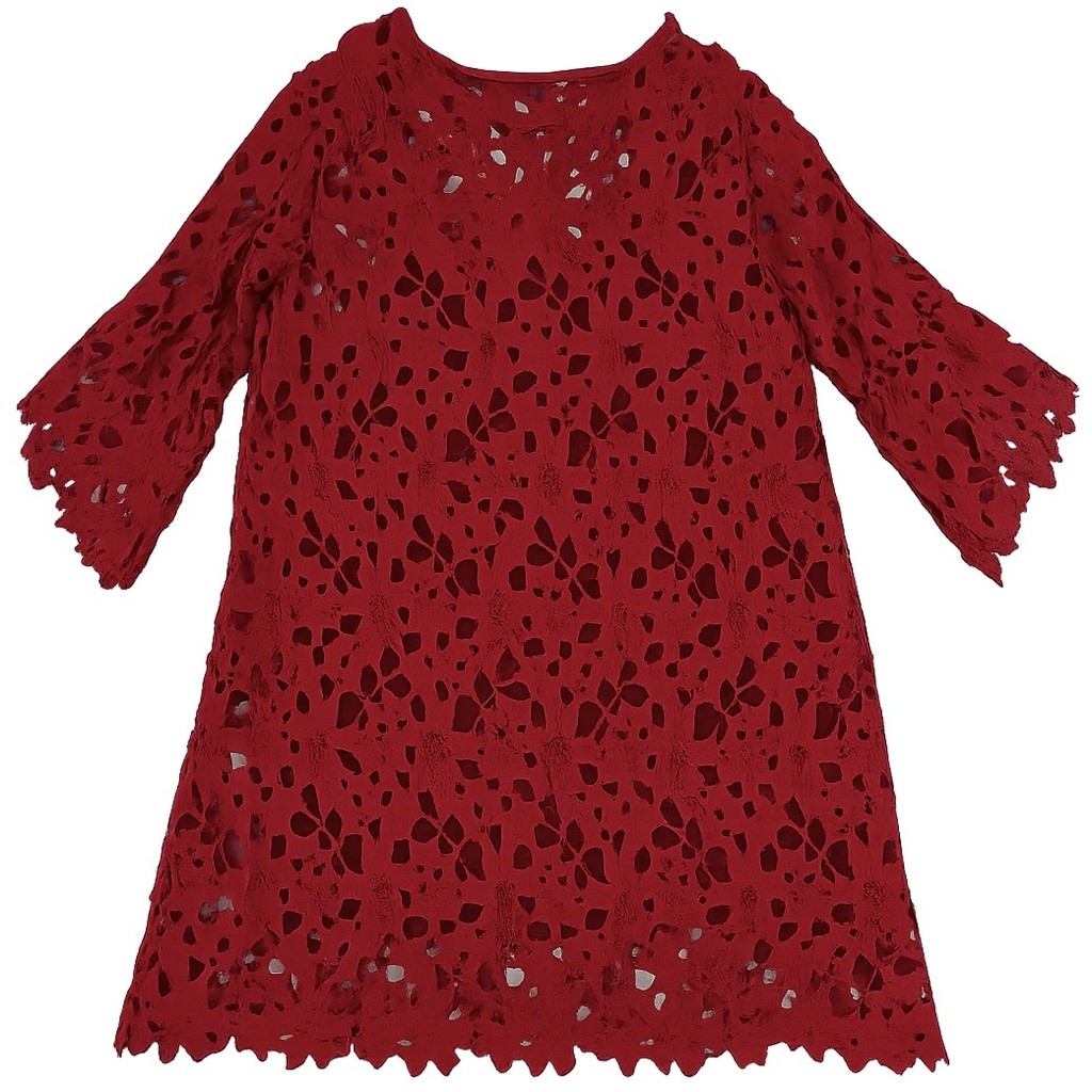 Clothing T&S Peach Lace Dress Dress Red