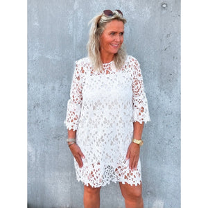 Clothing T&S Peach Lace Dress Dress White