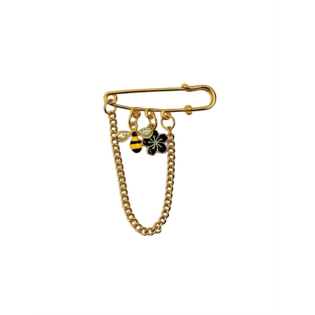 Jewelry T&S Pin Bee flower Pins Gold