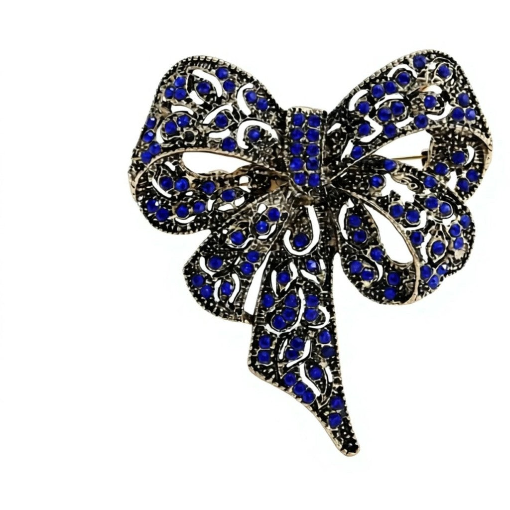 Jewelry T&S Pin Bow Pins Gold Blue