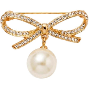 Jewelry T&S Pin Bow Pearl Pins Gold