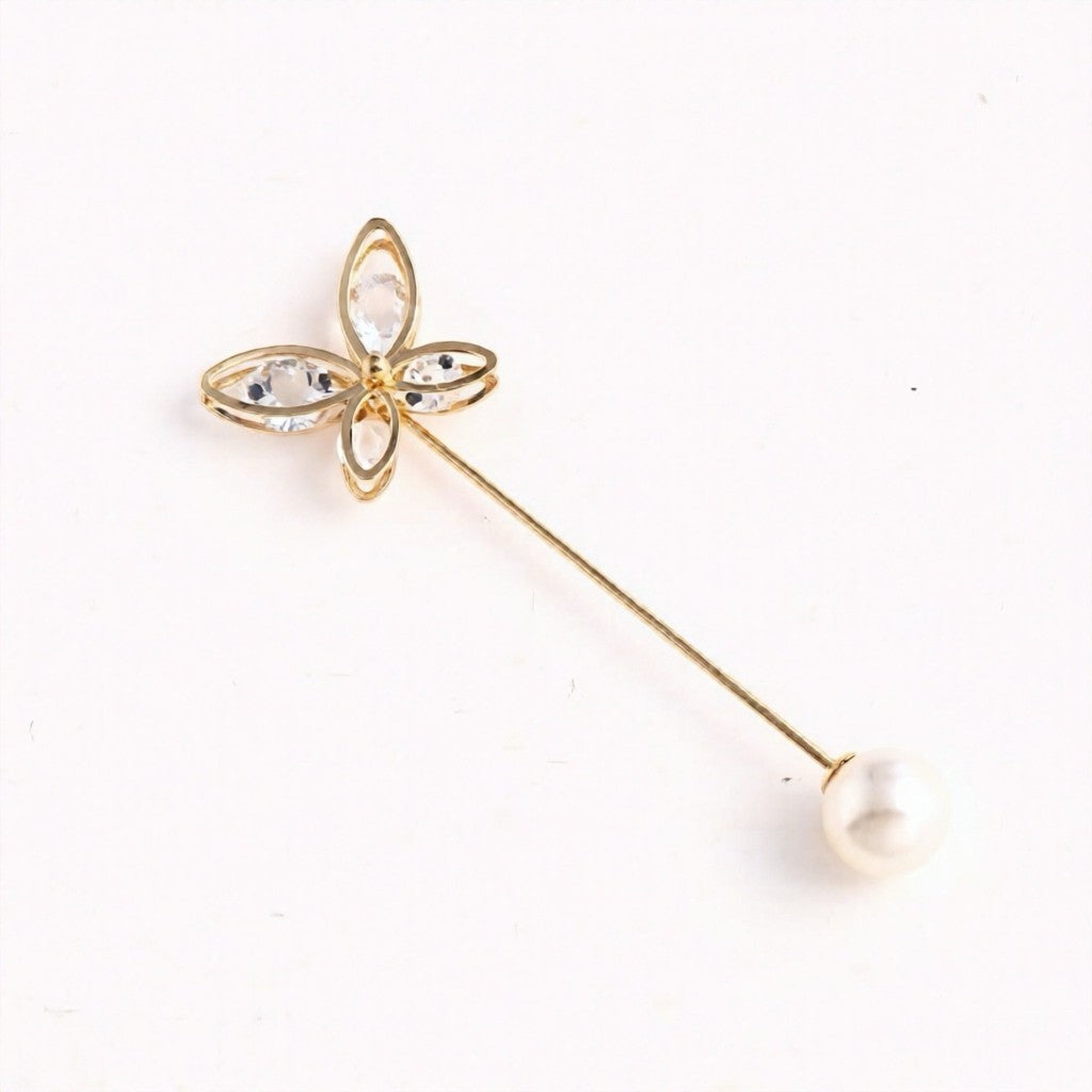 Jewelry T&S Pin Butterfly Pearl Pins Gold