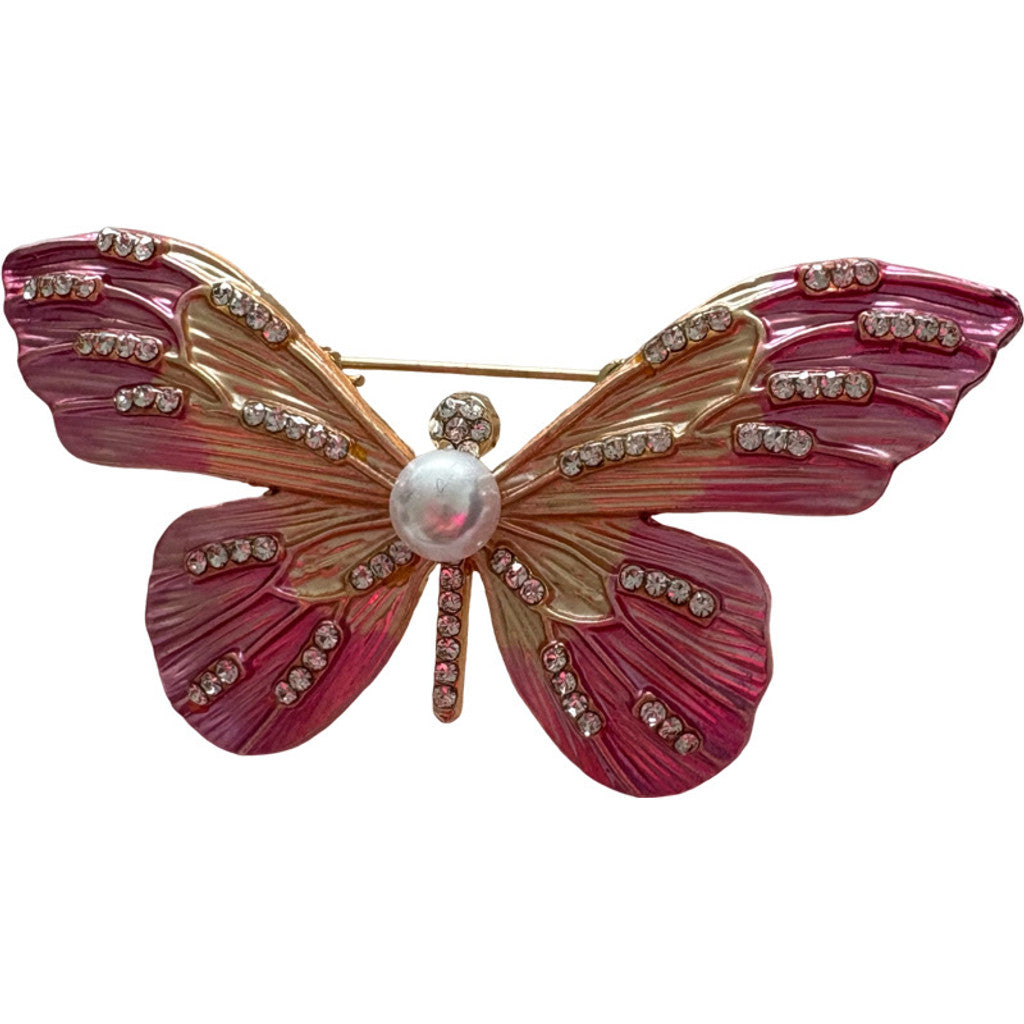 Jewelry T&S Pin Butterfly Pearl Pins Pink