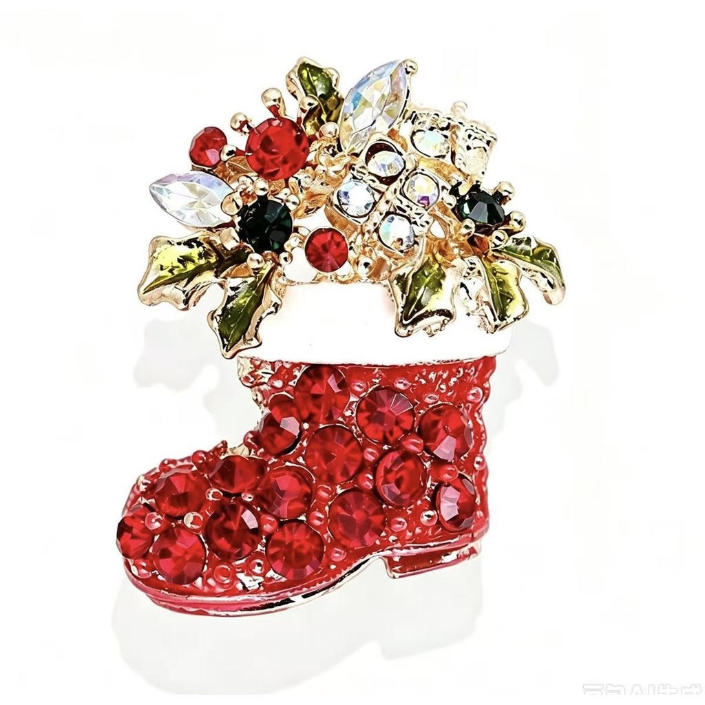 Jewelry T&S Pin Christmas Boot Pins Gold