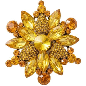 Jewelry T&S Pin Flower Crystal Pins Gold