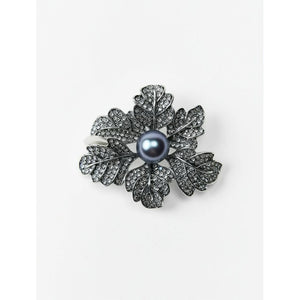 Jewelry T&S Pin Flower Pearl Pins Grey-silver