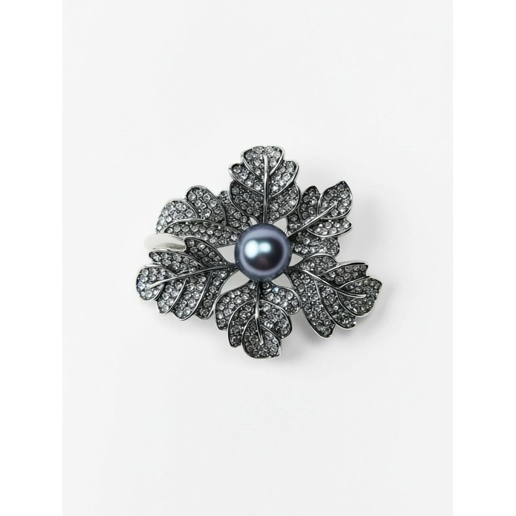 Jewelry T&S Pin Flower Pearl Pins Grey-silver