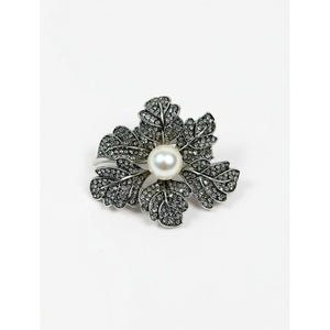 Jewelry T&S Pin Flower Pearl Pins Natural-silver