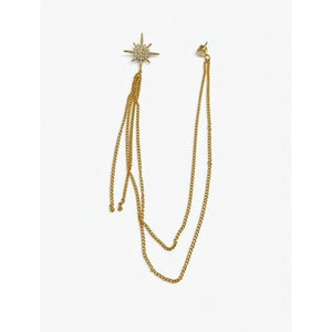 Jewelry T&S Pin Star and Glass Stone Pins Gold