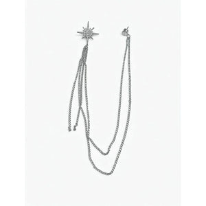 Jewelry T&S Pin Star and Glass Stone Pins Silver