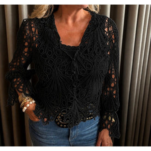 Clothing T&S Ragna Lace Blouse Blouse Black