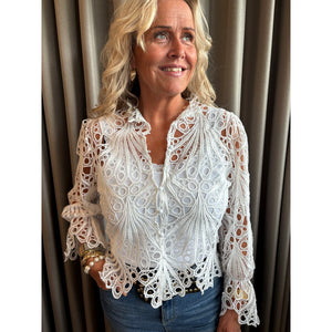 Clothing T&S Ragna Lace Blouse Blouse White