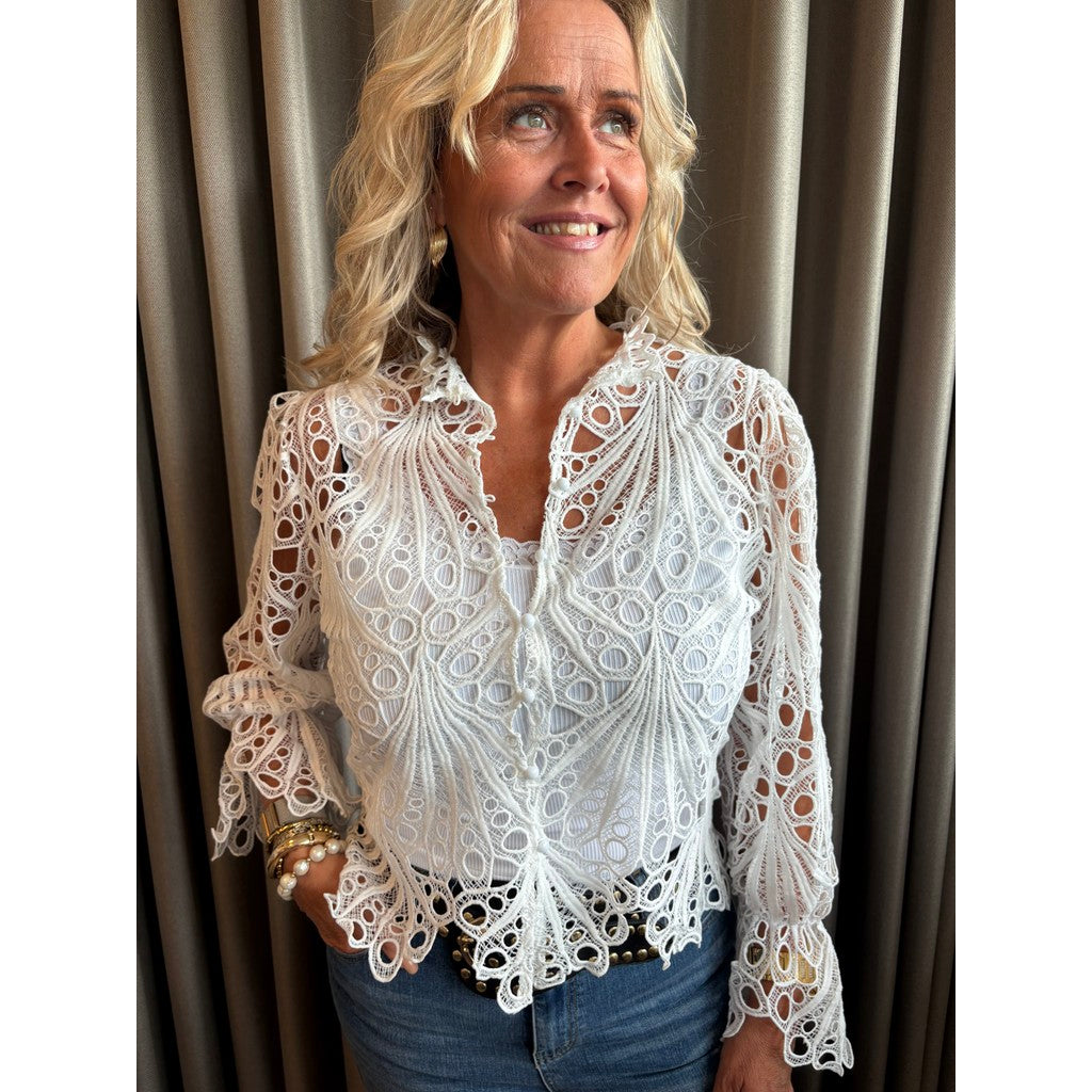 Clothing T&S Ragna Lace Blouse Blouse White