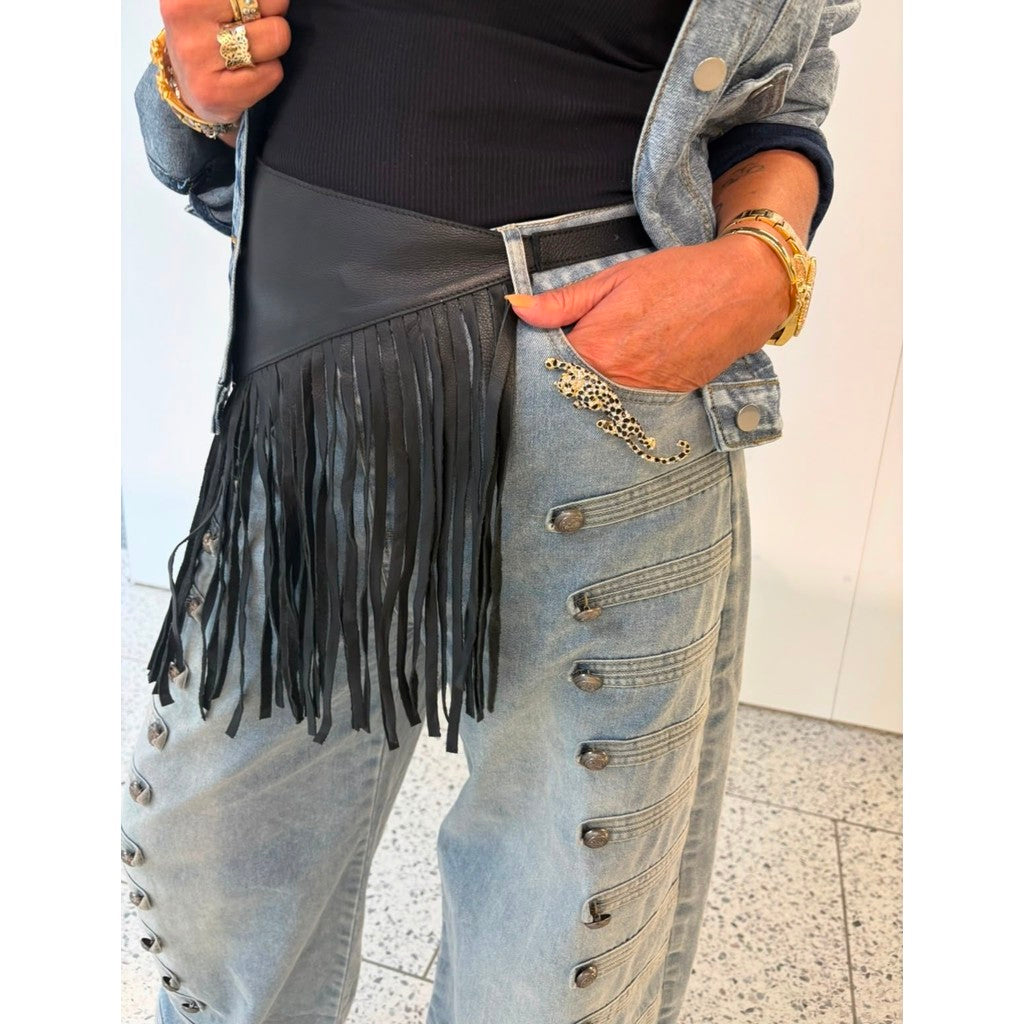 Access T&S Riley Fringe Belt Belt Black-gold