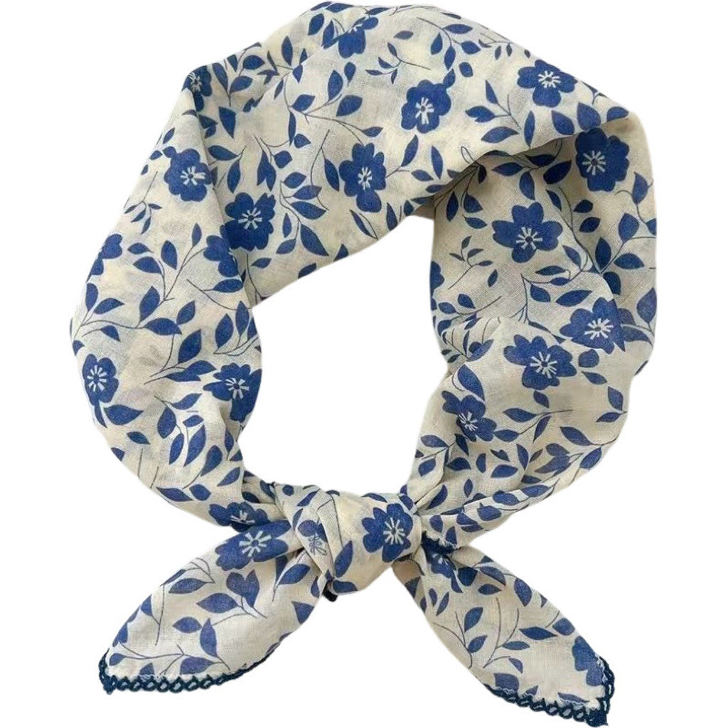 Scarf T&S Samira Cotton Scarf Scarf White-blue