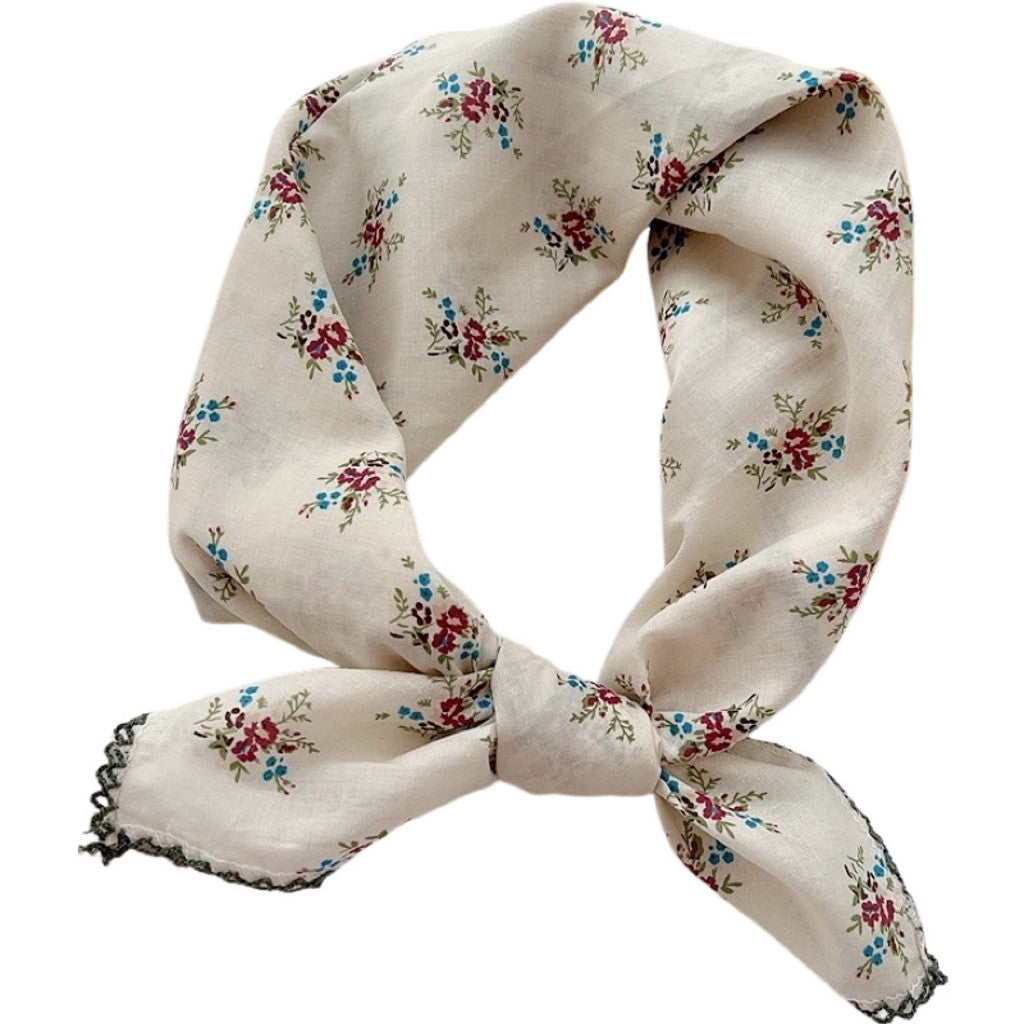 Scarf T&S Samira Cotton Scarf Scarf White-flower