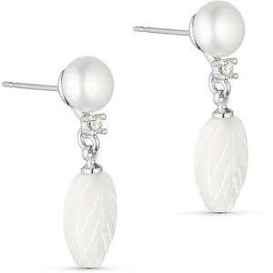 Jewelry T&S Shell Leaf Earring Earring Natural-silver
