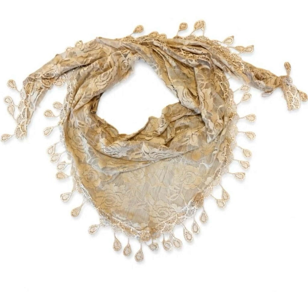 Scarf T&S Sybil Lace Scarf Scarf Beige