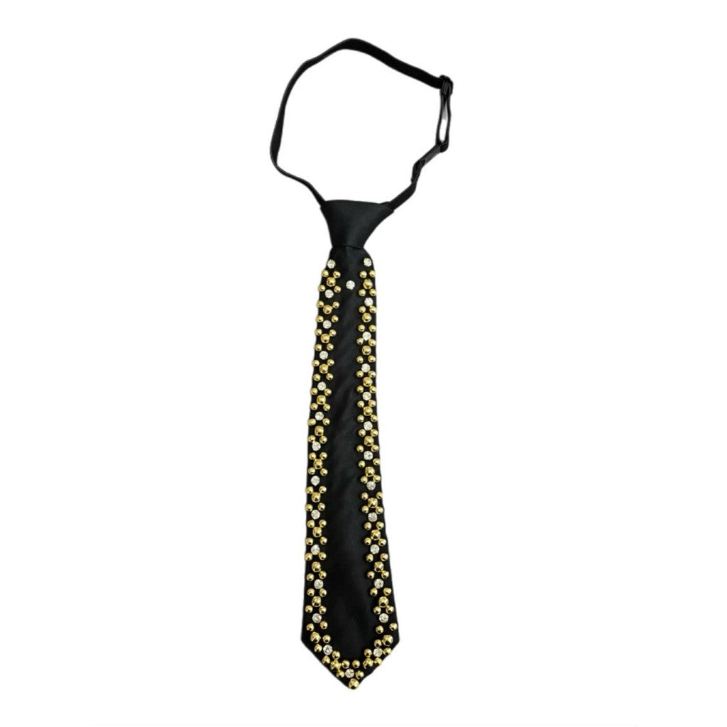 Jewelry T&S Tie Black w. studs Tie Black