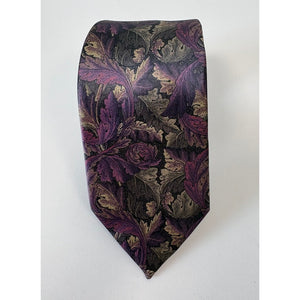 Jewelry T&S Tie Exclusive T&S Tie Purple/green Leaves