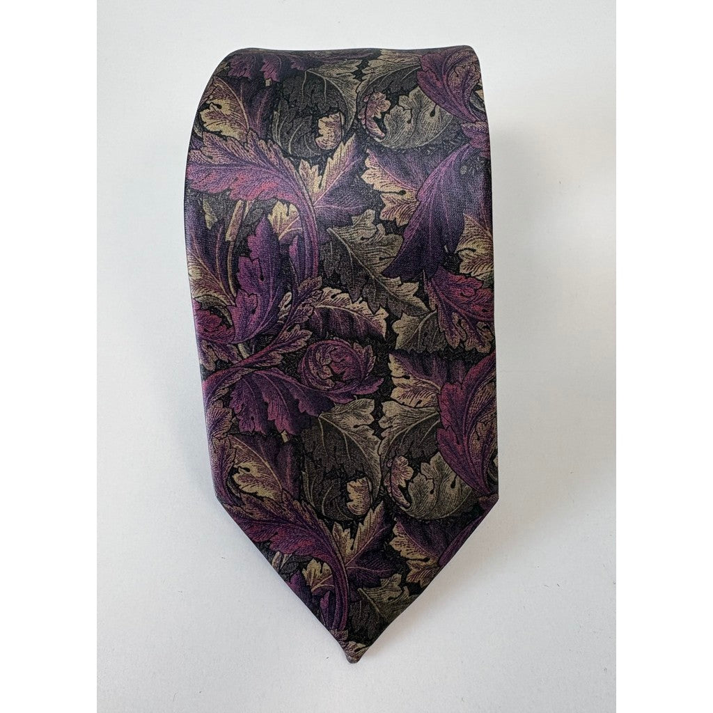 Jewelry T&S Tie Exclusive T&S Tie Purple/green Leaves